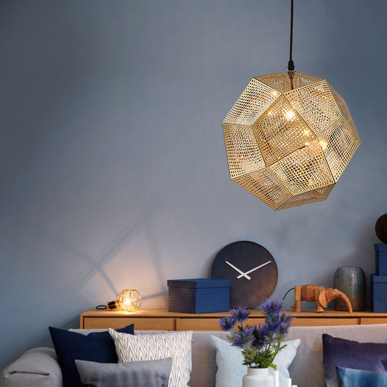 Pendant Modern Simple Grid Light Shadow Polyhedral Ball